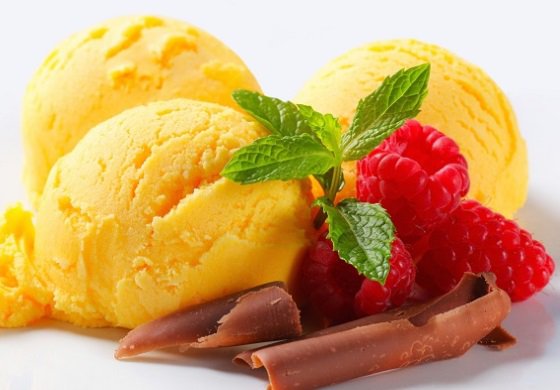 Мандариновое мороженое со сливками